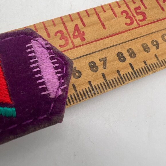 Purple Aztec 60s Style Belt Size Small - Medium 34" Purple Hippy Colorful Comeco - Picture 8 of 10